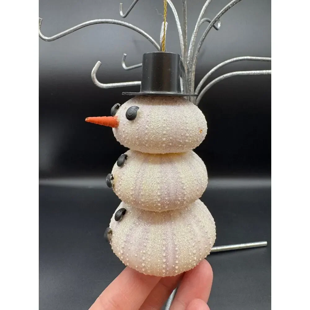 Stacked Sea Urchin Snowman Ornament
